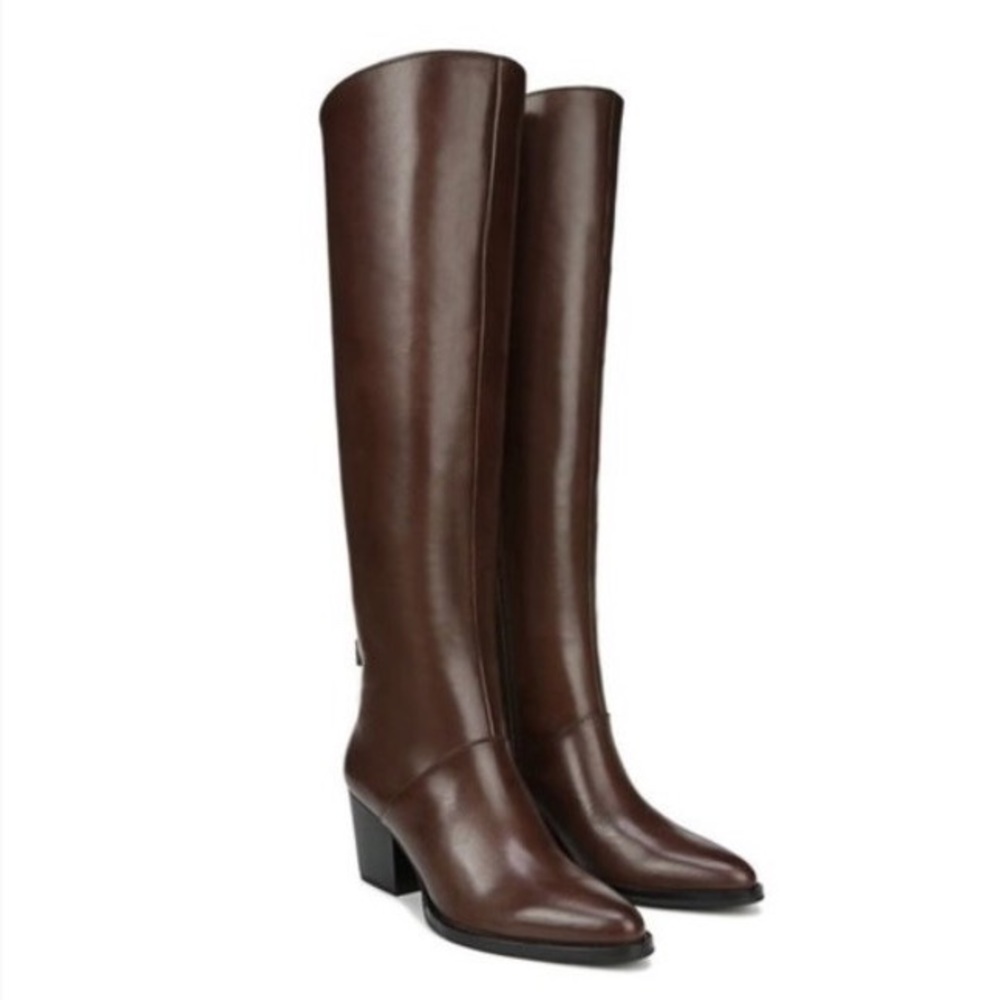 NEW FRANCO SARTO KNEE BROW LEATHER BOOTS SIZE 7.5